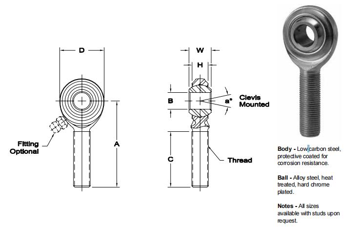 AURORACM-3關(guān)節(jié)軸承圖紙