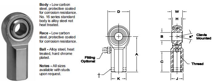 AURORAMG-4關(guān)節(jié)軸承圖紙